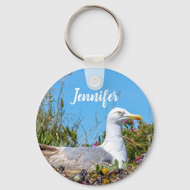 Seagull Bird Personalisiert Name Schlüsselanhänger (Vorderseite)