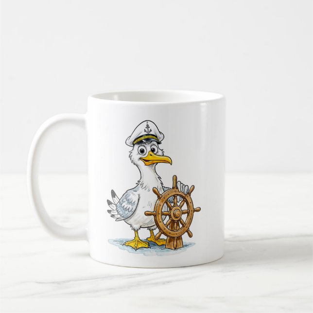 Seagull Comic Ship Captain Kaffeetasse (Links)