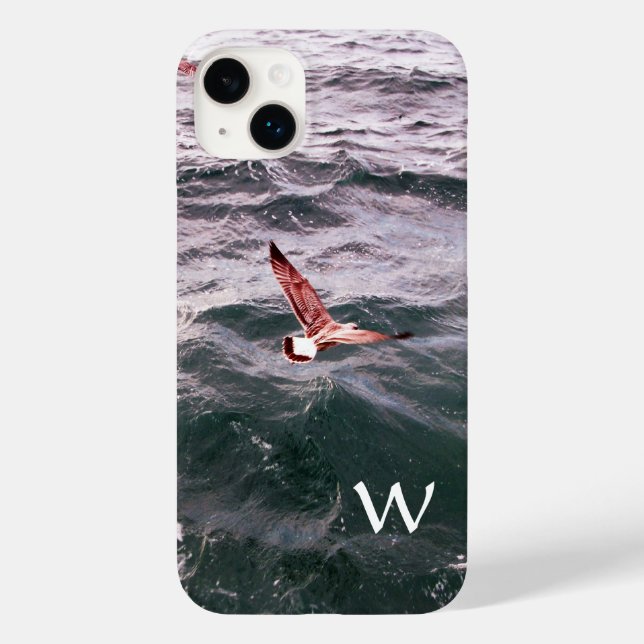 SEAGULL FLIEGT ÜBER DEM WELLENMONOGRAM Case-Mate iPhone HÜLLE (Rückseite)