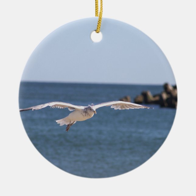 Seagull Flying Foto Ornament (Vorne)
