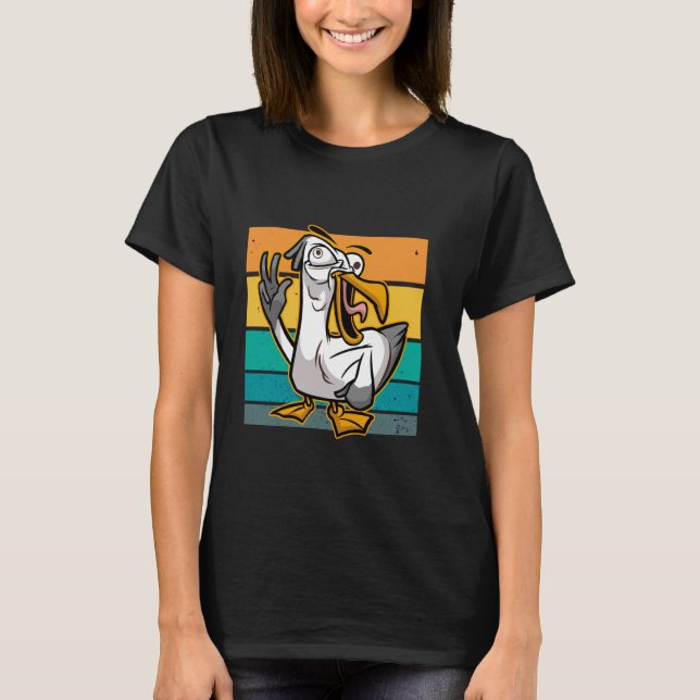 Seagull humorous bird lover funny artwork beach ca T-Shirt (Vorderseite)