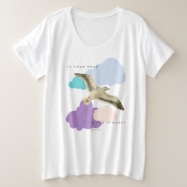 Seagull in den Wolken Große Größe T-Shirt