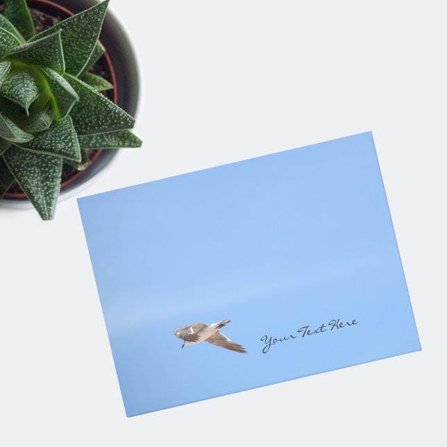 Seagull in Flight Blue Post-it Klebezettel (Von Creator hochgeladen)