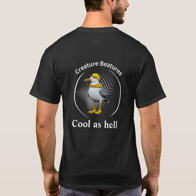 Seagull in Gelbstiefeln | Spaß am Strand T-Shirt (Rückseite)