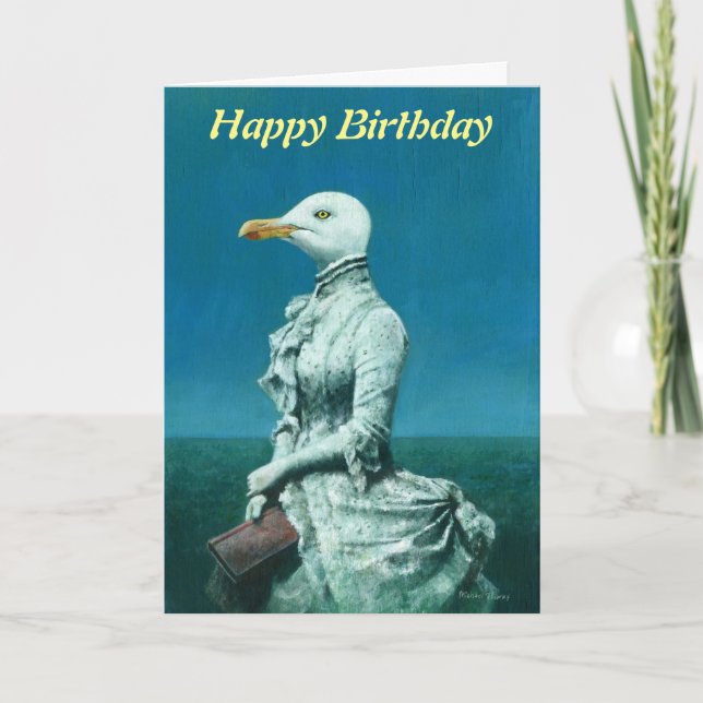 Seagull Lady Birthday Card Dankeskarte (Vorderseite)