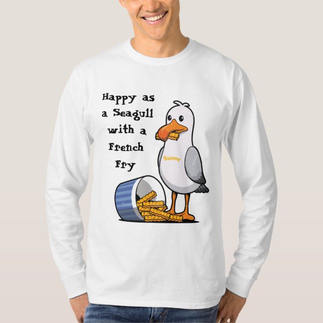 Seagull mit Fries Wildwood-Langärmel-T - Shirt (Vorderseite)