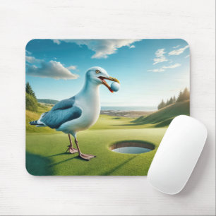 Seagull mit Golfball Mousepad