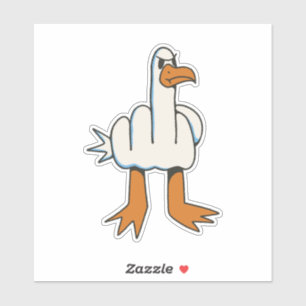 SEAGULL MIT MITTELFINGERKÖRPER AUFKLEBER
