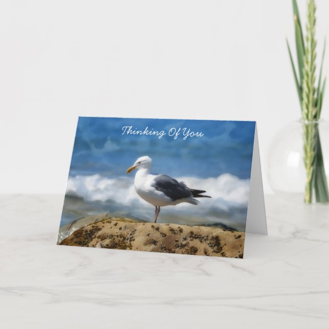 Seagull Ocean Calm Beach Denken Sie an Ihre Karte (Vorderseite)