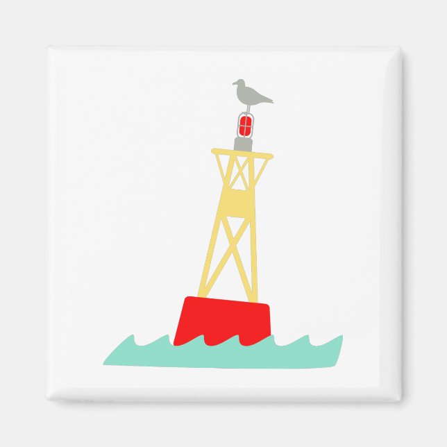 Seagull on Buoy Magnet (Vorne)