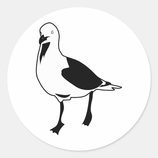Seagull Runder Aufkleber (Vorderseite)
