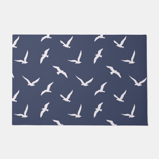 Seagull silhouettes navy blue fußmatte (Vorderseite)