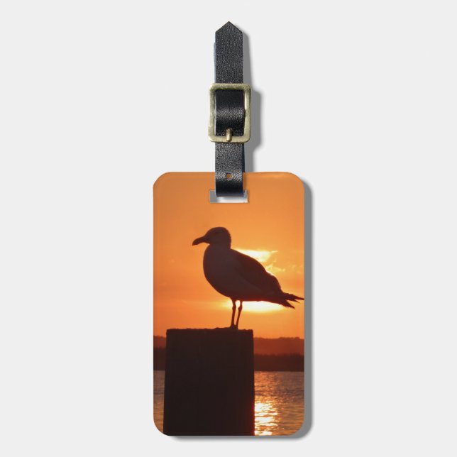 Seagull Sunset Gepäckanhänger (Vorderseite vertikal)
