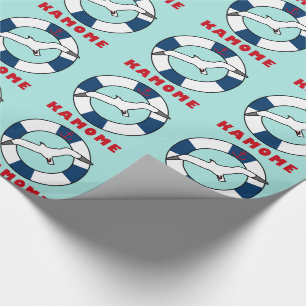 Seagull und Swim Ring Blue Geschenkpapier