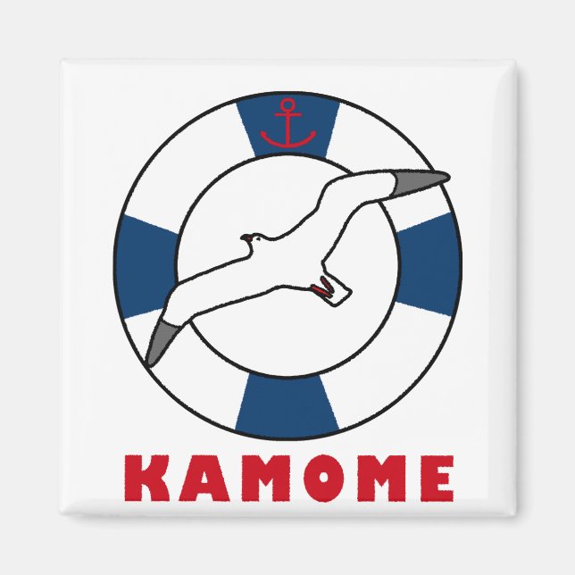 Seagull und Swim Ring Blue Magnet (Vorne)