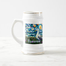 Seagull Van Gogh Style Beach Personalisiert