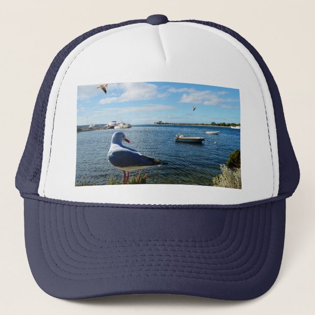 Seagull Watching Boote, LKWs Hat Truckerkappe (Vorderseite)