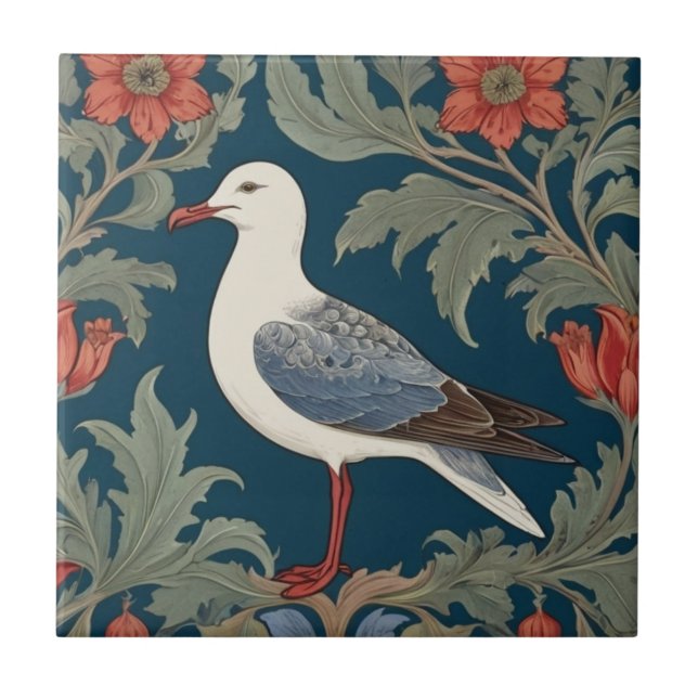 Seagull William Morris Verlassen Sea Marine Bird Fliese (Vorderseite)