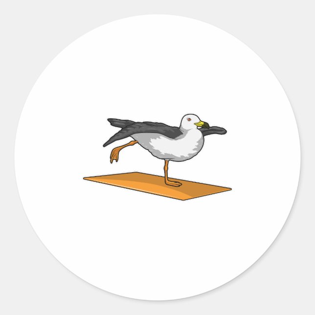 Seagull Yoga Mediation Fitness Runder Aufkleber (Vorderseite)