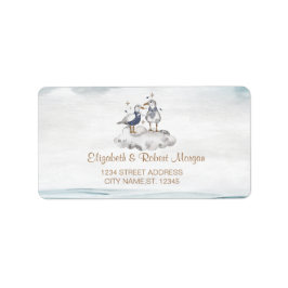 Seagulls Beach Hochzeit Adressaufkleber