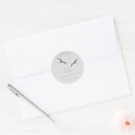 Seagulls graue Hochzeit danke Runder Aufkleber