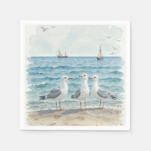 Seagulls im Meer Serviette