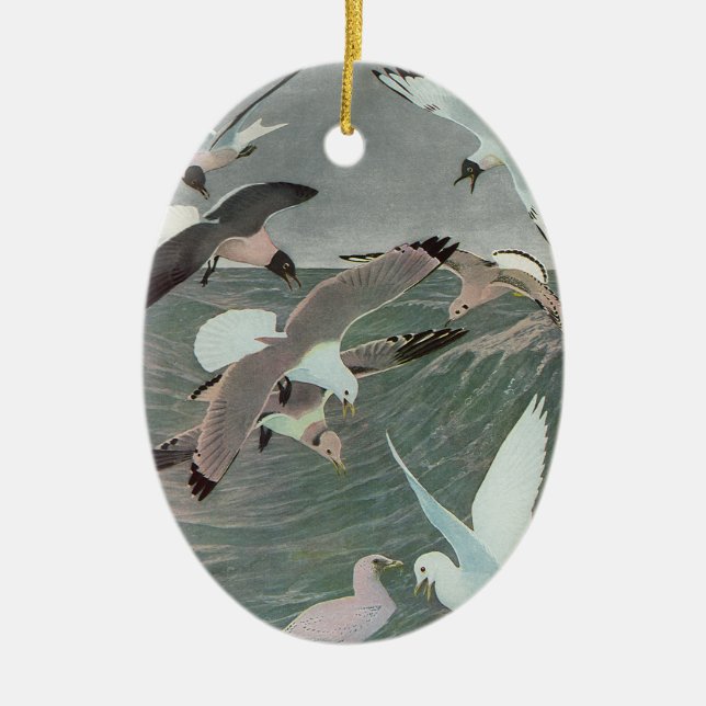 Seagulls Over Ocean Waves von Louis Agassiz Futes Keramikornament (Vorne)