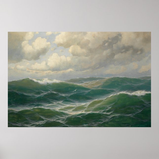 Seagulls Over Waves von Max Jensen Poster (Vorne)