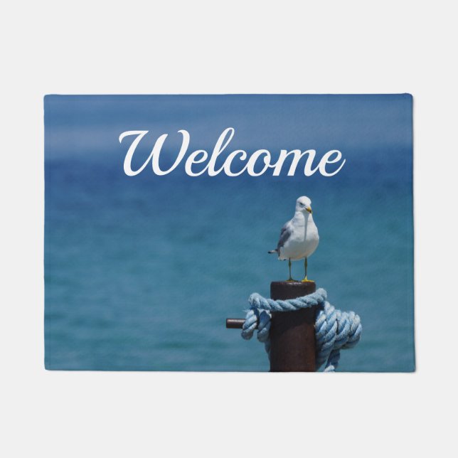 Seagulls Paradies auf Mackinac Willkommen Fußmatte (Vorderseite)