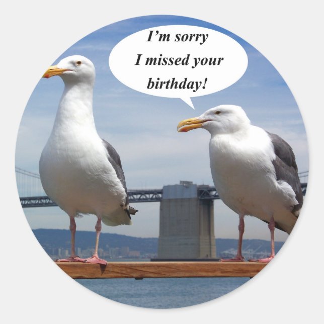 Seagulls sprechen runder aufkleber (Vorderseite)