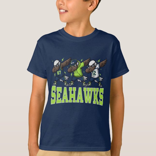 Seahawks Seattle Vögel Dabbing T-Shirt (Vorderseite)