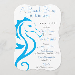 Seahorse Beach Baby Invitation (garçon)