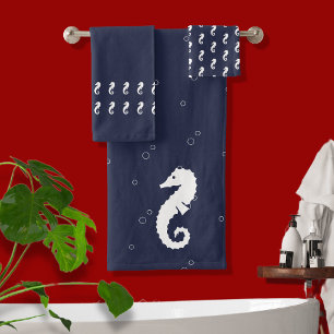 Seahorse Océan bleu et blanc