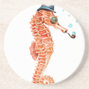 Seahorse Steampunk Getränkeuntersetzer