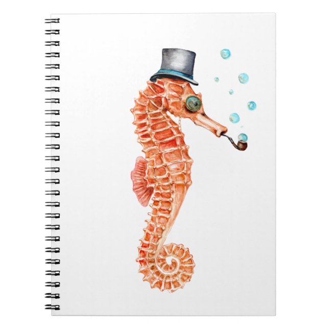 Seahorse Steampunk Notizblock (Vorderseite)