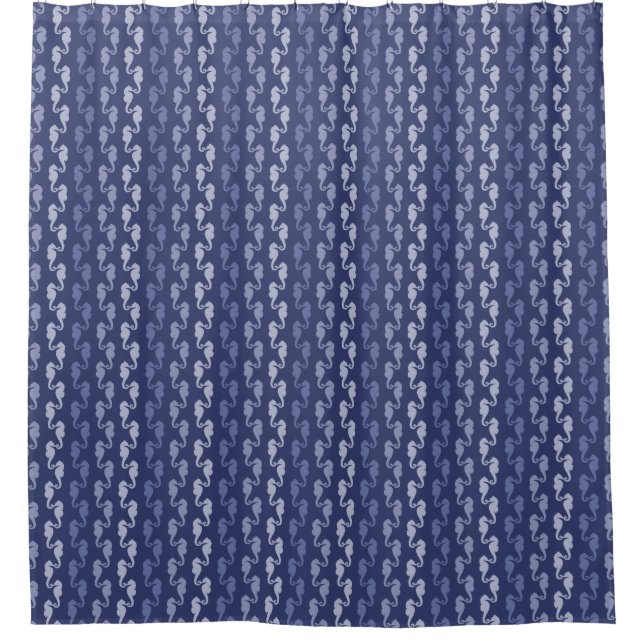 Seahorse Stripes Indigo Douche rideau (Devant)