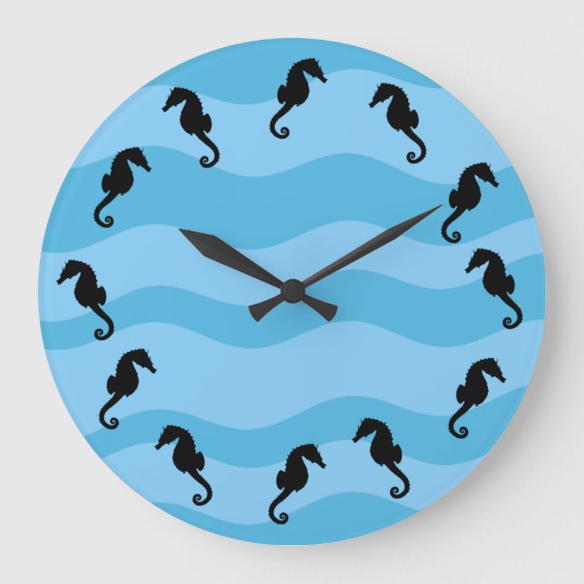 Seahorses Große Wanduhr (Vorderseite)