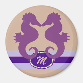 SeaKiss Mit Monogramm Lila Stateroom-Türmarker Magnet