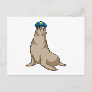 Seal als Polizeibeamter Postkarte