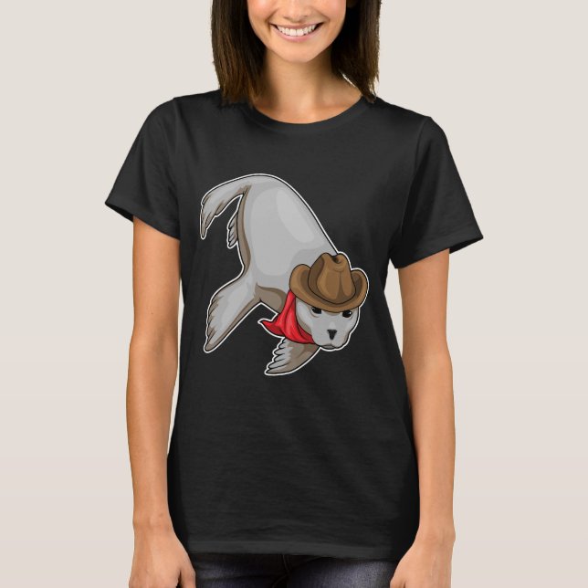 Seal Cowboy Cowboy hat T-Shirt (Vorderseite)