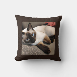 Seal Point Siamese Digitale Porträt Kissen