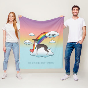Seal- und Weißer Italienischer Windhund Regenbogen Fleecedecke