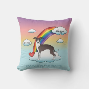 Seal- und Weißer Italienischer Windhund Regenbogen Kissen