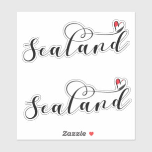 Sealand Flag im Herzen, Fürstentum Sealand Aufkleber
