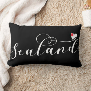 Sealand Flag im Herzen, Fürstentum Sealand Lendenkissen