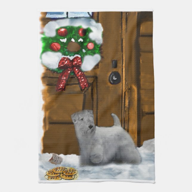 Sealyham Terrier Christmas Küchentuch (Vertikal)
