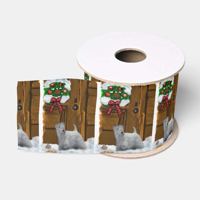 Sealyham Terrier Christmas Ripsband (Spule)