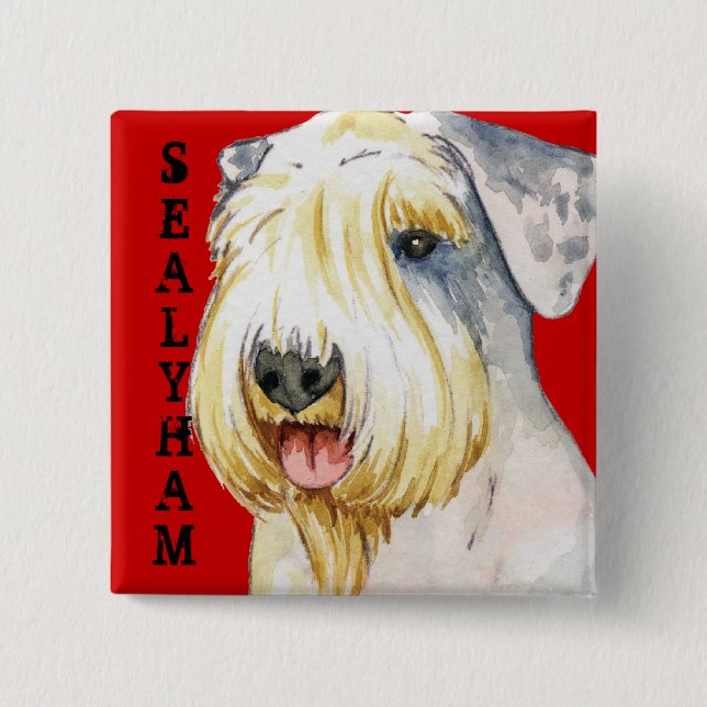 Sealyham Terrier Color Block Button (Vorderseite)