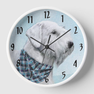 Sealyham Terrier Gemälde - Süße originelle Hundeku Uhr