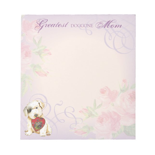 Sealyham Terrier Heart Mom Notepad Notizblock (Vorderseite)